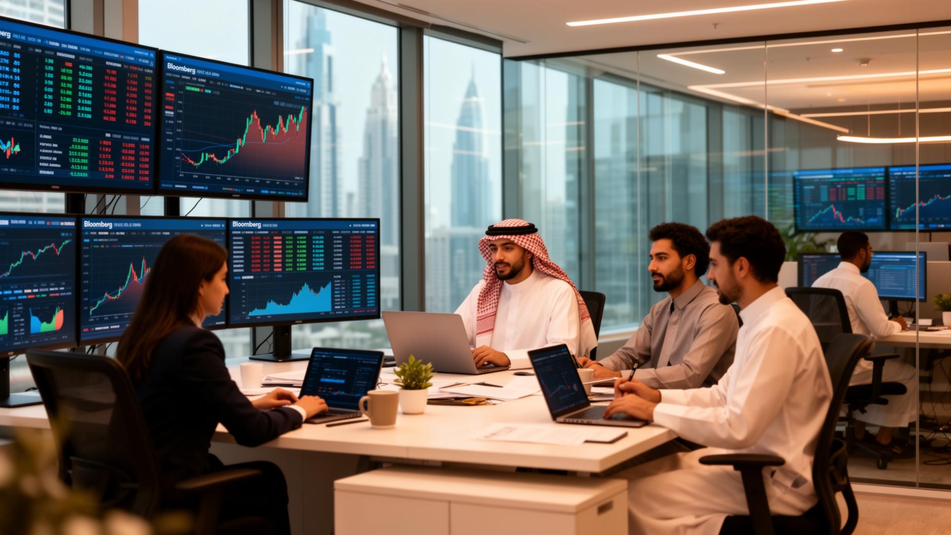 Deep Finance Analytics team working in the DIFC office